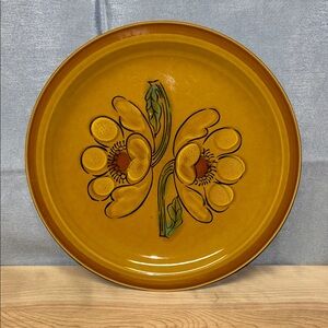 Retro vintage 1970s International Stoneware Calypso server plate 12 inches